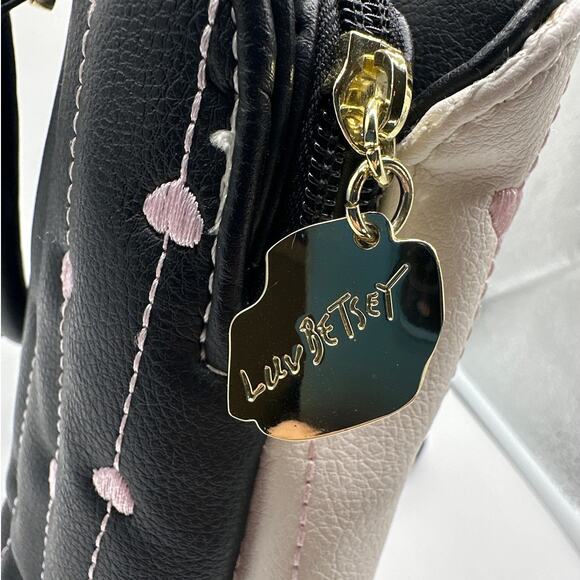 Luv Betsey by Betsey Johnson Quilted Heart Dome Satchel Crossbody Bag Purse - Picture 7 of 13